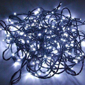 Гірлянда-нитка (String-Lights) 100W-7 внутрішня, з чорним дротом, 7м (Колір: Білий) 22154 фото
