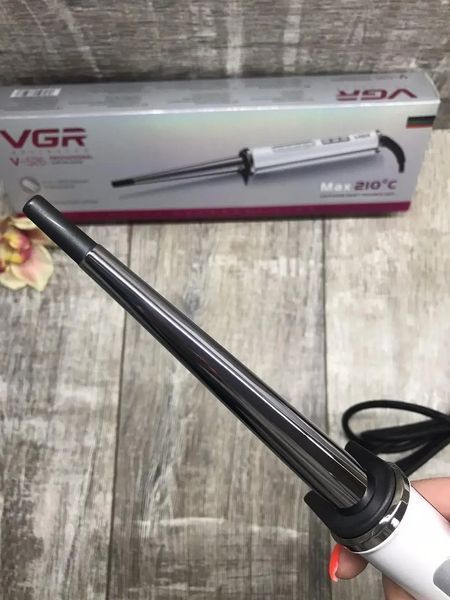 Конусна плойка з регулюванням Led дисплей 10-19мм VGR V-526 біла 41439 фото