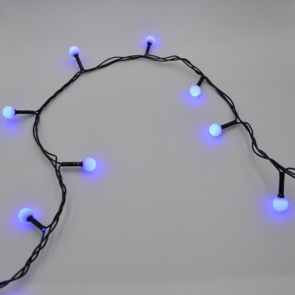 Гірлянда-нитка (String-Lights) 100B-6-2 внутрішня, з чорним дротом, 7м (Колір: Синій) 22163 фото