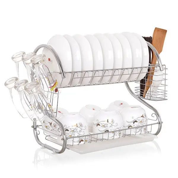 Стійка для зберігання посуду kitchen storage rack, сушарка для посуду 41248 фото