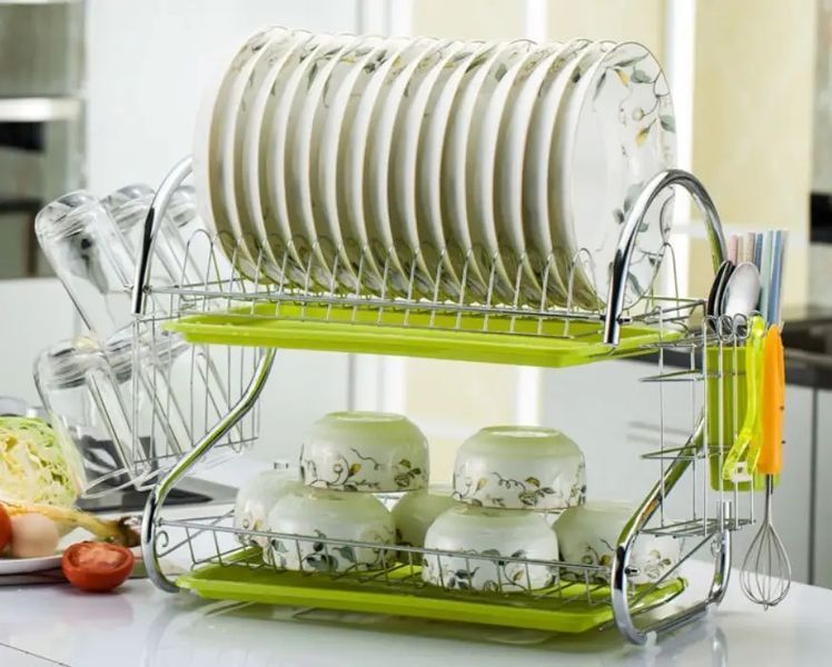 Стійка для зберігання посуду kitchen storage rack, сушарка для посуду 41248 фото