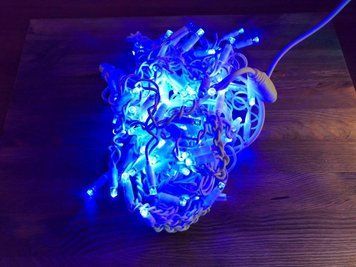 Гірлянда-нитка (String-Lights) зовнішня 100L 3.3, з білим дротом, 10м (Колір: Синій) 22165 фото