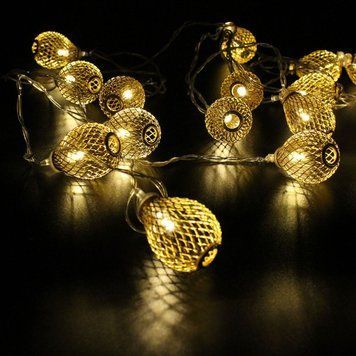 Гірлянда-нитка (String-Lights) Metal Ball 20WW-1 внутрішня, з прозорим проводом, 2м (Колір: Білий-теплий) 22218 фото