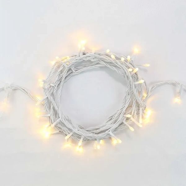 Гірлянда-нитка (String-Lights) 200WW-6-1 внутрішня, з білим проводом, 12м (Колір: Білий-теплий) 22167 фото