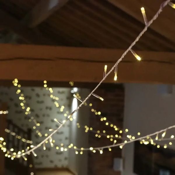 Гірлянда-нитка (String-Lights) 200WW-6-1 внутрішня, з білим проводом, 12м (Колір: Білий-теплий) 22167 фото