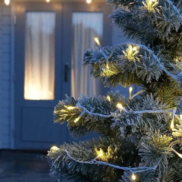 Гірлянда-нитка (String-Lights) 200WW-6-1 внутрішня, з білим проводом, 12м (Колір: Білий-теплий) 22167 фото