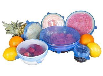 Силіконові кришки універсальні Super stretch silicone lids 6шт багаторазові кришки для зберігання 41253 фото