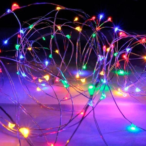 Гірлянда-роса (Copper Wire) 100M-2 внутрішня, з прозорим дротом, 10м (Різнокольорова) 22219 фото