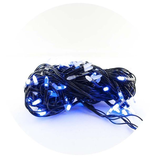 Гірлянда-нитка (String-Lights) 100B-3 внутрішня, з чорним дротом, 7м (Синій колір) 22170 фото