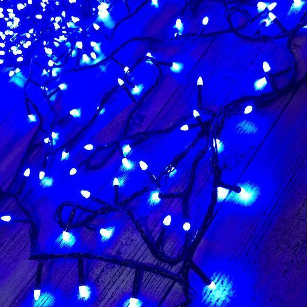 Гірлянда-нитка (String-Lights) 100B-3 внутрішня, з чорним дротом, 7м (Синій колір) 22170 фото