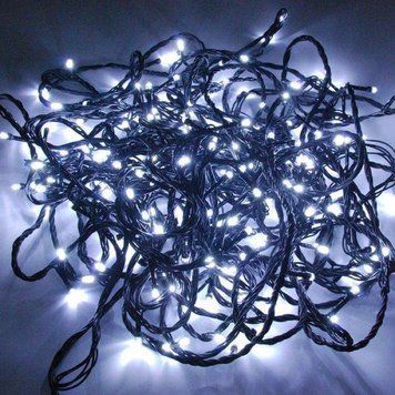 Гірлянда-нитка (String-Lights) 100W-3 внутрішня, з чорним дротом, 7м (Білий колір) 22173 фото