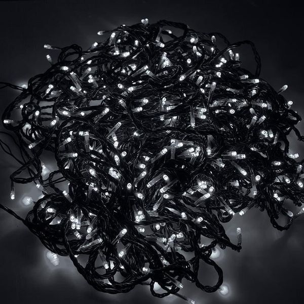 Гірлянда-нитка (String-Lights) 100W-3 внутрішня, з чорним дротом, 7м (Білий колір) 22173 фото