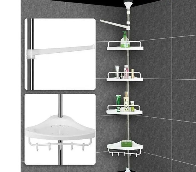 Кутова полиця для ванної кімнати Multi Corner Shelf, металева 41359 фото