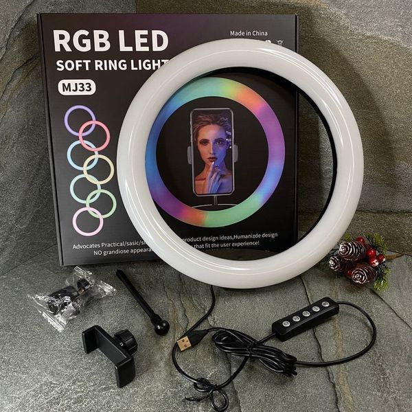 Кільцева лампа RGB 33 см BlackBox (з тримачем для телефону) DP-НФ-00005946 фото
