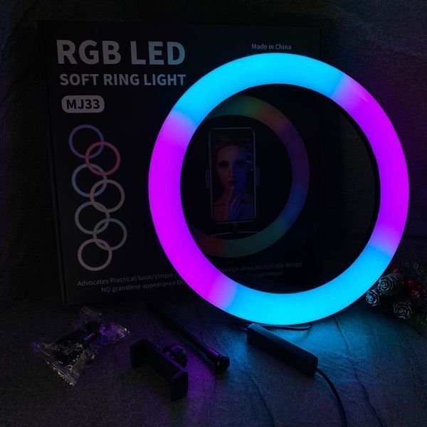 Кільцева лампа RGB 33 см BlackBox (з тримачем для телефону) DP-НФ-00005946 фото