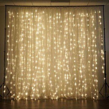 Гірлянда-водоспад (Curtain-Lights) Itrains-320-WW внутрішня, з прозорим проводом, 3м (Колір: Білий-теплий) 22176 фото