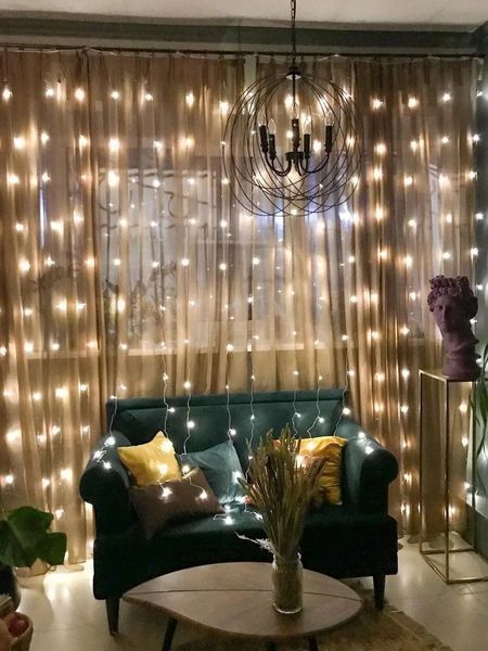 Гірлянда-водоспад (Curtain-Lights) Itrains-320-WW внутрішня, з прозорим проводом, 3м (Колір: Білий-теплий) 22176 фото