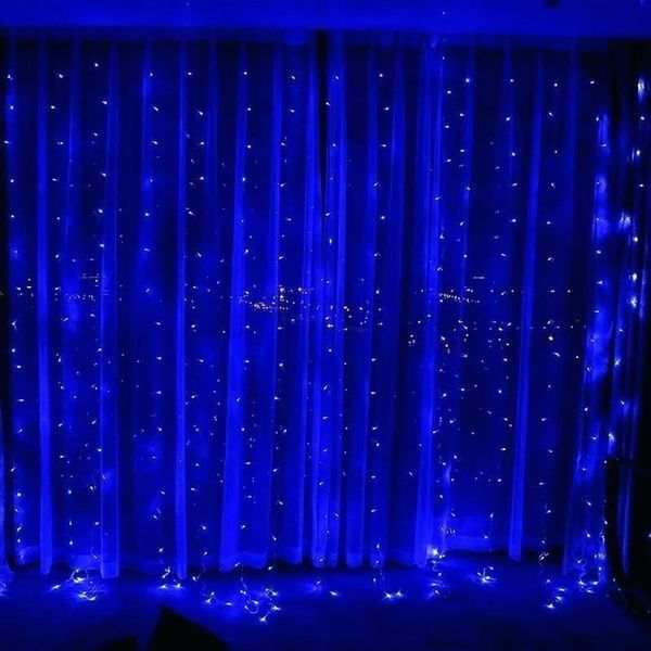 Гірлянда-водоспад (Curtain-Lights) Itrains 240B-2 внутрішня, з прозорим дротом, 2*2м (Колір: Синій) 22126 фото