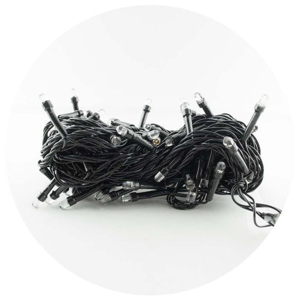 Гірлянда-нитка (String-Lights) 100WW-7 внутрішня, з чорним проводом, 7м (Колір: Білий-теплий) 22177 фото