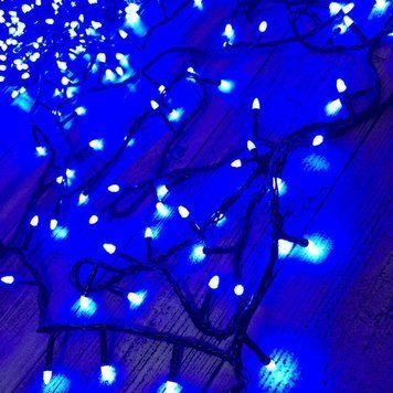 Гірлянда-нитка (String-Lights) 200B-3 внутрішня, з чорним дротом, 10м (Синій колір) 22180 фото