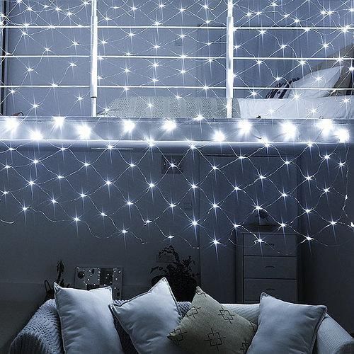 Гірлянда-сітка (Net-Lights) NET180W-1 внутрішня, з прозорим дротом, 2м (Білий колір) 22182 фото