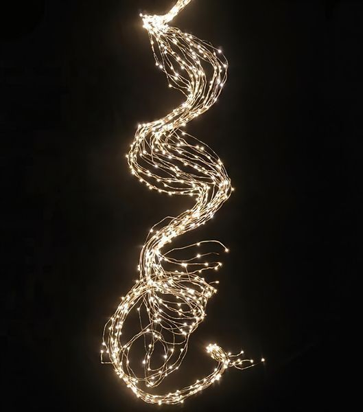 Гірлянда-роса (Copper Wire) 300WW-2 внутрішня, з прозорим проводом, 3м (Колір: Білий-теплий) Кінський хвіст 22207 фото