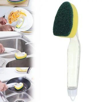 Щітка з ручкою для посуду з дозатором для миючого засобу 41368 фото