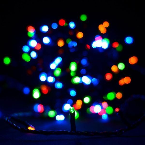 Гірлянда-нитка (String-Lights) 40Plastic-2 внутрішня, з чорним дротом, 5м (Різнокольорова) 22185 фото