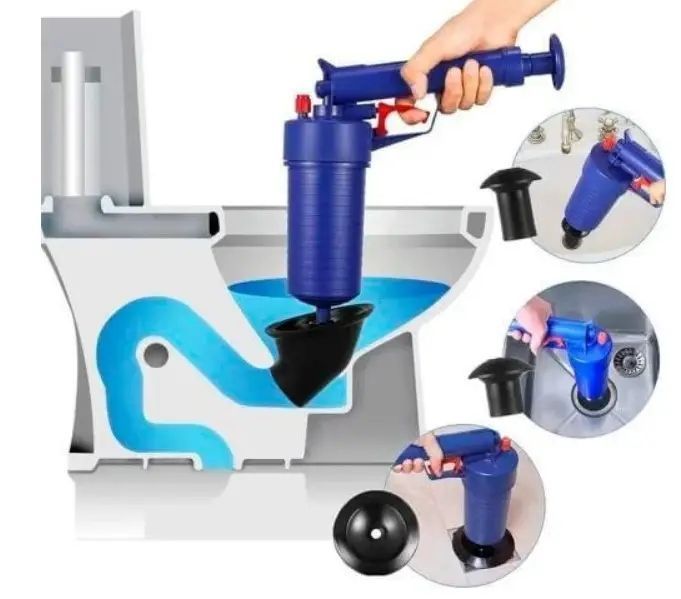 Toilet dredge GUN BLUE очищувач каналізації високого тиску Плунжер для раковини високого тиску 41370 фото