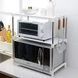 Полиця органайзер для мікрохвильової печі Wellamart кухонний стелаж розсувний з гачками на три полиці для НВЧ печі 41321 фото 3