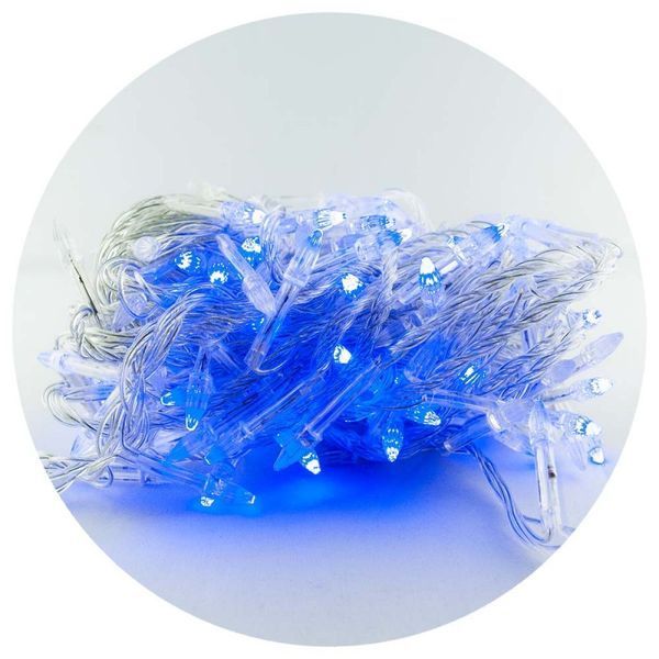Гірлянда-сітка (Net-Lights) внутрішня 120P NET B, з прозорим дротом, 1.3м (Синій колір) 22188 фото