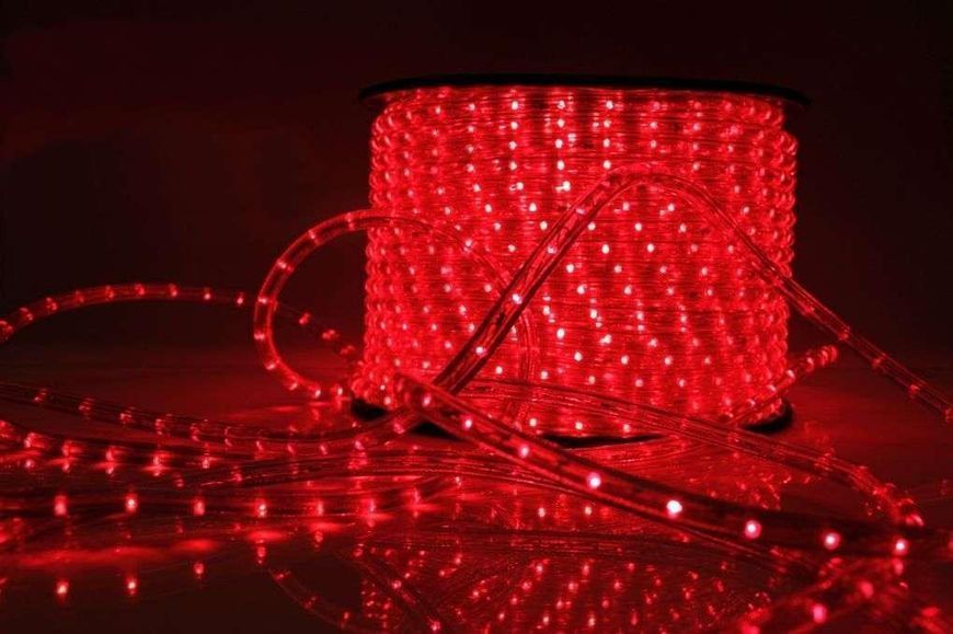 Гірлянда-стрічка (Rope-Lights) SMD5050-R зовнішня, з прозорим дротом, 100м (Червоний колір) 22243 фото