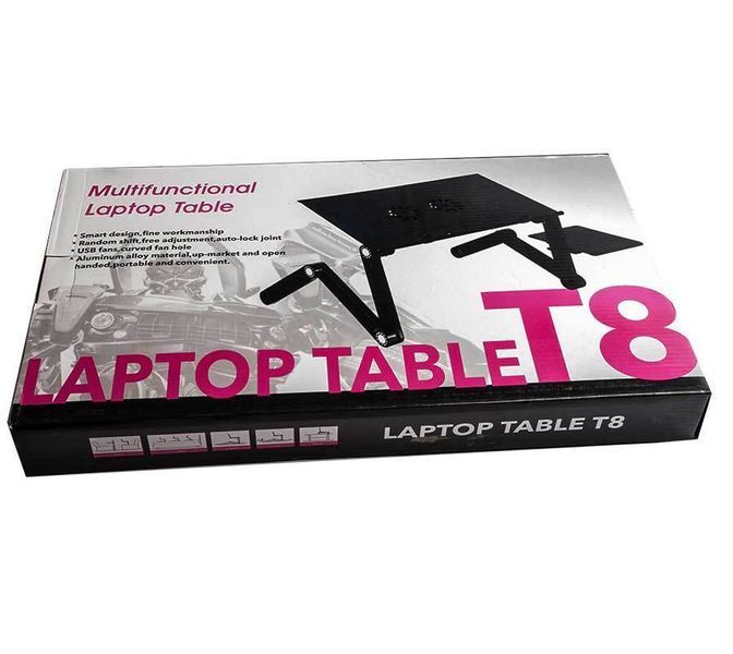 Столик для ноутбука Laptop Table T8, підставка для ноутбука з кулером на ліжко, диван, стіл DP-13682 фото