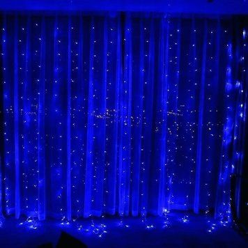 Гірлянда-водоспад (Curtain-Lights) Itrains 360B-3 внутрішня, з прозорим дротом, 3*2м (Колір: Синій) 22145 фото