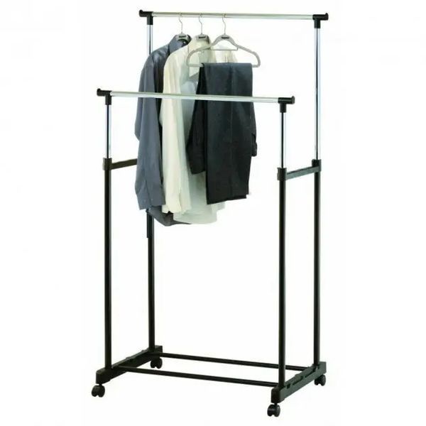 Телескопічна стійка для одягу - Double Pole Clothes Horse 41332 фото