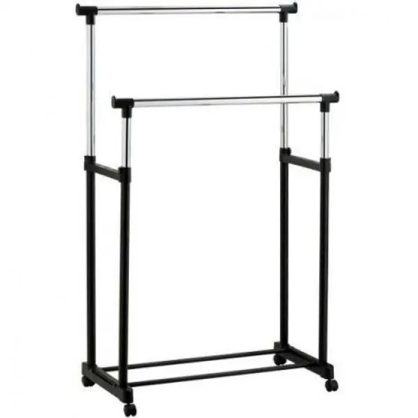 Телескопічна стійка для одягу - Double Pole Clothes Horse 41332 фото