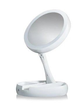 Кругле дзеркало з LED підсвічуванням для макіяжу 2 в 1 зі збільшенням 41537 фото