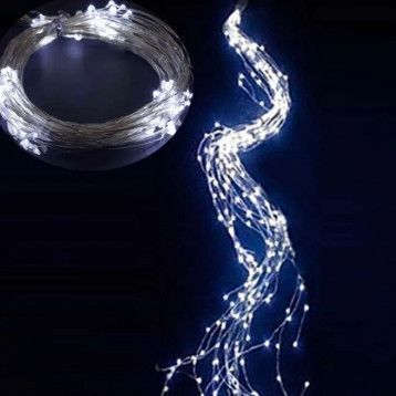 Гірлянда-роса (Copper Wire) 200W-2 внутрішня, з прозорим проводом, 2м, "Кінський хвіст" (Колір: Білий) 22210 фото