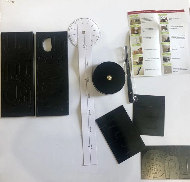 Настінний годинник 3D "DIY CLOCK" з цифрами від 60 до 120см Black 41347 фото