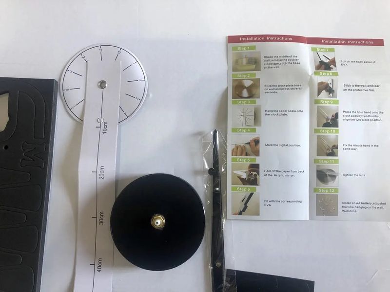 Настінний годинник 3D "DIY CLOCK" з цифрами від 60 до 120см Black 41347 фото